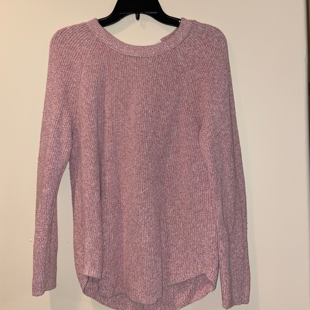 LOFT high-low pink sweater